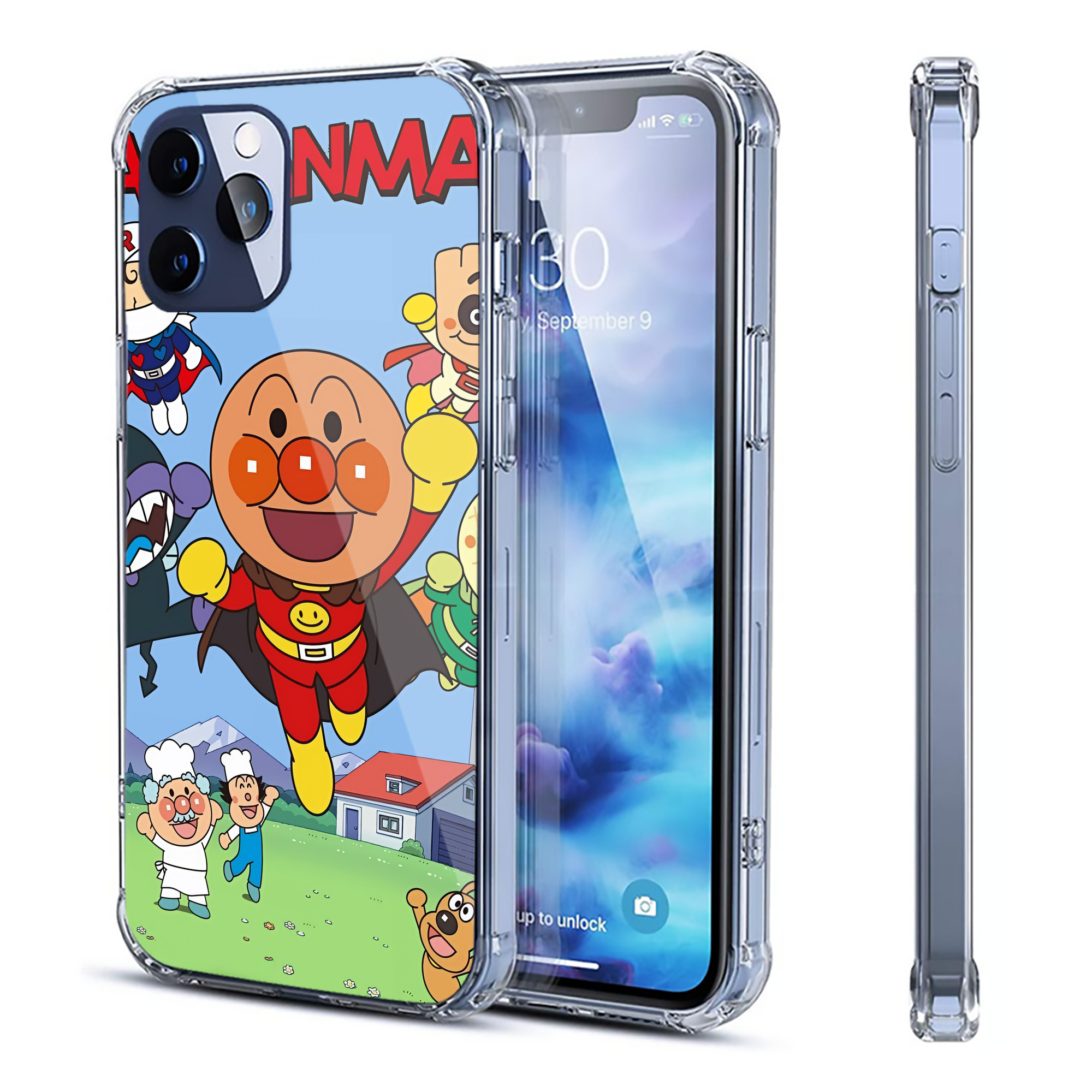 （画像用） アンパンマン Anpanman 【iPhone 12シリーズ対応】透明スマホケース（クリアソフトケース）